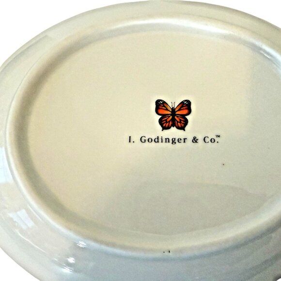 Godinger Primavera Pattern Serving Dish Butterfly Bee Ladybug Gold Plated 7" - Picture 7 of 10